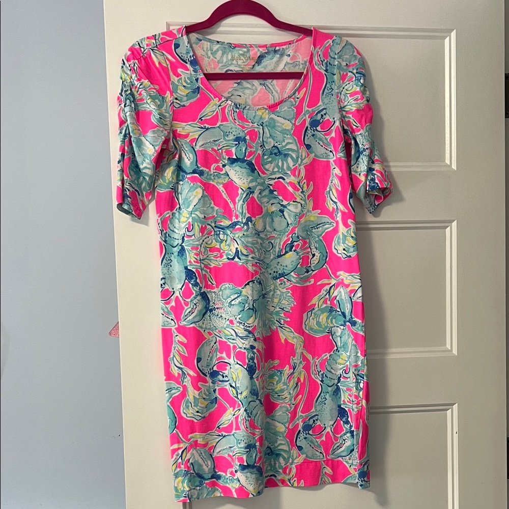 Lilly Pulitzer La Jolla Pima Cotton Dress Lobsters in Love